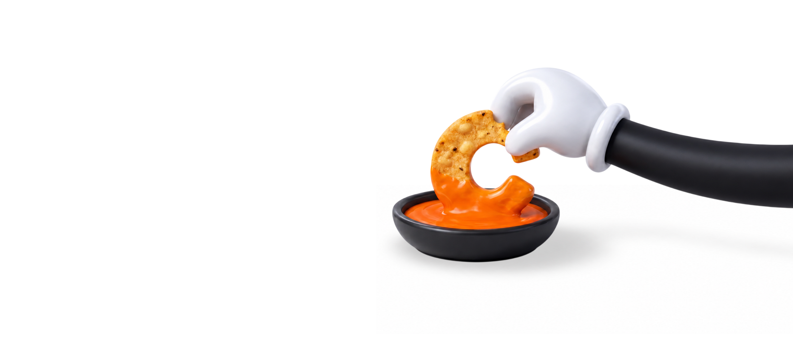 The Crubby C dunked in sauce